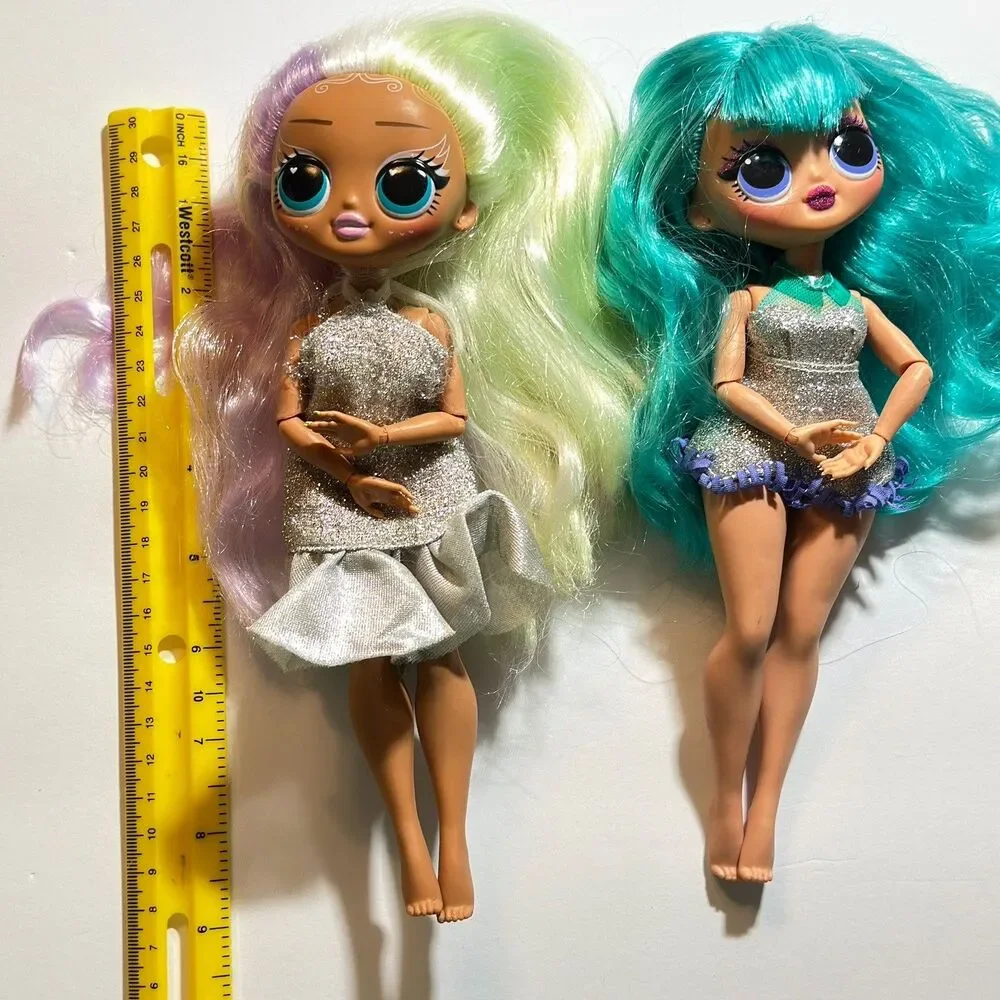 2 -LOL Surprise OMG Sunshine Make Over Girl Doll & Winter Cosmic Doll-As is